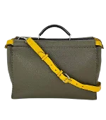 Green Leather Fendi Briefcase