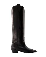 Black Leather Aeyde Boots