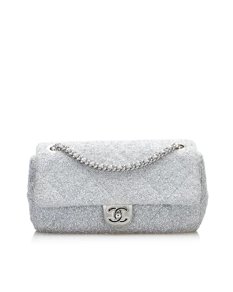 Grey Fabric Chanel Flap Bag