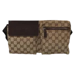 Brown Canvas Gucci Belt Bag