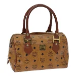 Brown Leather MCM Boston Bag