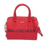 Red Leather Balenciaga Ville