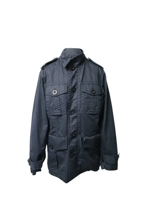 Navy Cotton Burberry Jacket