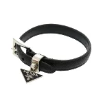 Black Leather Prada Bracelet