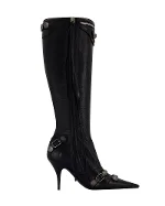Black Leather Balenciaga Boots
