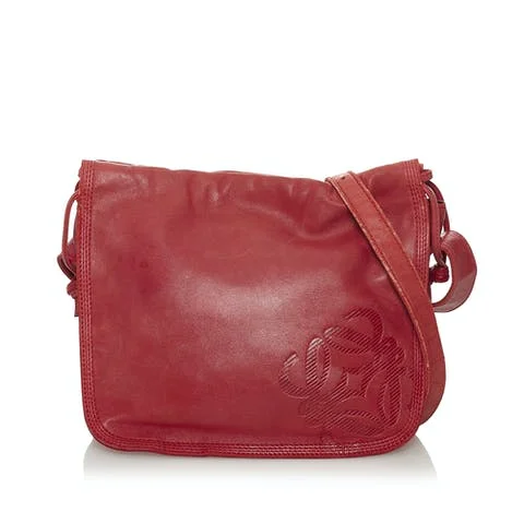 Red Leather Loewe Crossbody Bag