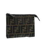 Brown Canvas Fendi Pouch