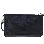 Black Leather Tory Burch Shoulder Bag