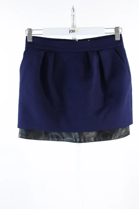Blue Polyester Maje Skirt