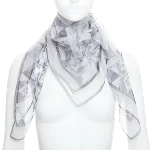 Grey Silk Cartier Scarf