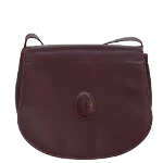 Burgundy Leather Cartier Crossbody Bag