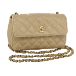 Beige Leather Chanel Shoulder Bag