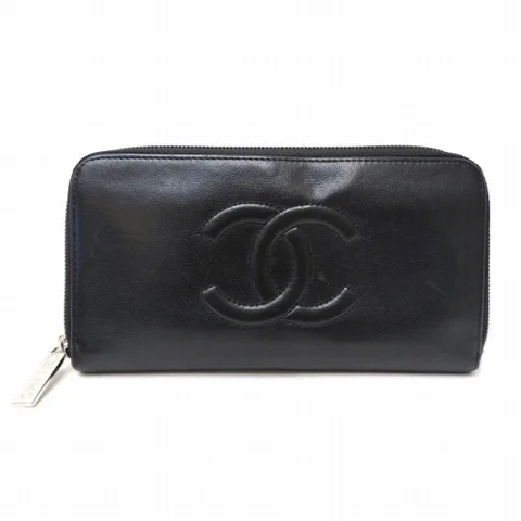 Black Leather Chanel Wallet