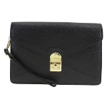 Black Leather Lancel Clutch