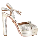 Silver Leather Aquazzura Sandals