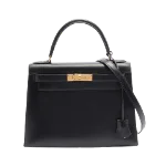 Black Leather Hermès Kelly