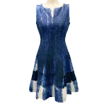 Blue Cotton Oscar de la Renta Dress