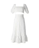 White Fabric Reformation Dress