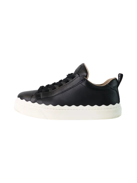 Black Leather Chloe Sneakers