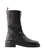 Black Leather Courrèges Boots