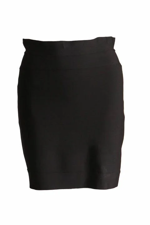 Black Fabric Hervé Léger Skirt