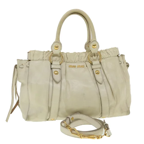 White Leather Miu Miu Handbag