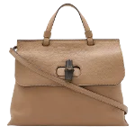 Beige Leather Gucci Bamboo