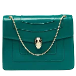 Green Leather Bvlgari Shoulder Bag