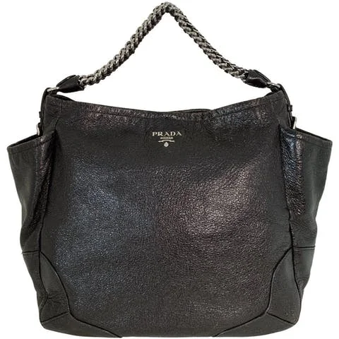 Black Fabric Prada Shoulder Bag
