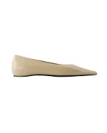 Beige Leather Totême Flats