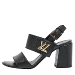 Black Leather Louis Vuitton Sandals