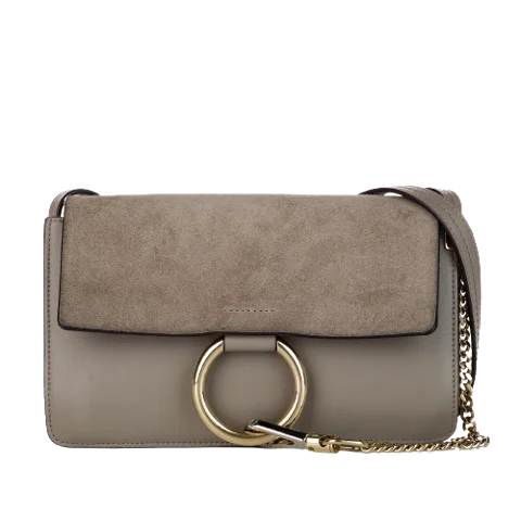 Grey Leather Chloé Crossbody Bag