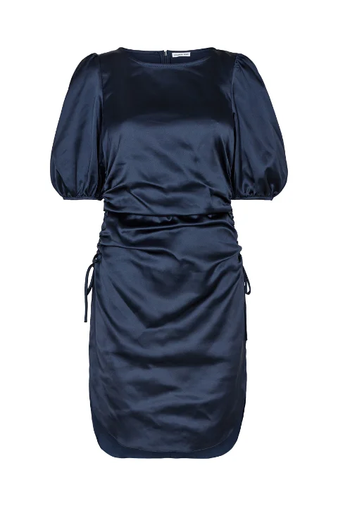 Navy Polyester Designers Remix Dress