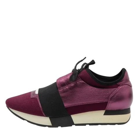 Purple Leather Balenciaga Sneakers
