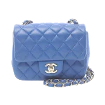 Blue Leather Chanel Crossbody Bag