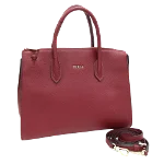 Burgundy Leather Furla Handbag