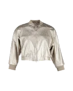 Silver Leather Brunello Cucinelli Jacket