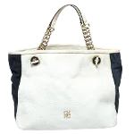 White Leather Carolina Herrera Tote