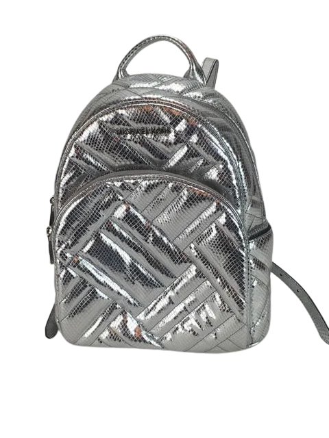 Silver Leather Michael Kors Backpack