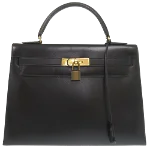 Black Leather Hermès Kelly