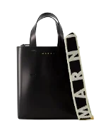 Black Leather Marni Shoulder Bag