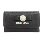 Black Leather Miu Miu Key Chain