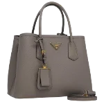 Grey Leather Prada Handbag