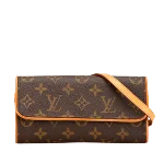 Brown Canvas Louis Vuitton Twin Pochette