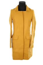 Yellow Wool Closed Coat