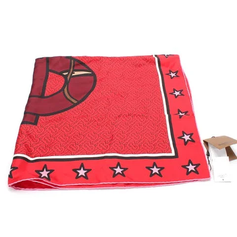 Red Cotton Burberry Scarf