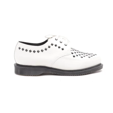 White Leather Dr. Martens Flats