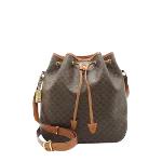 Brown Canvas Celine Big Bag Bucket