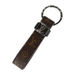 Black Leather Louis Vuitton Key Chain