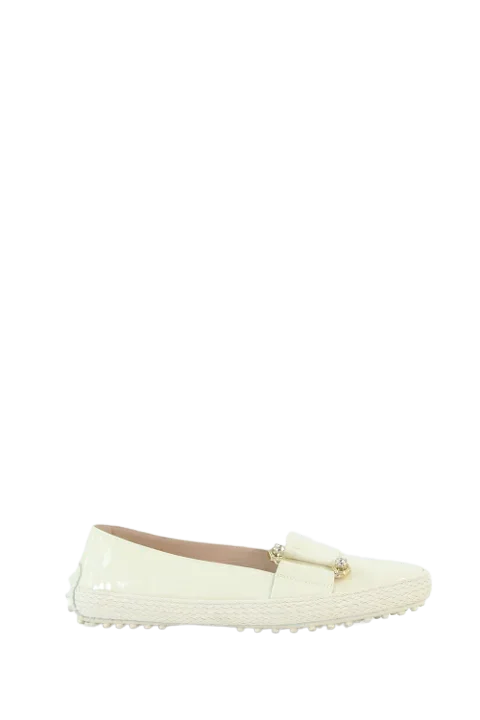Beige Leather Tod's Flats